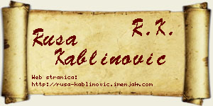 Rusa Kablinović vizit kartica